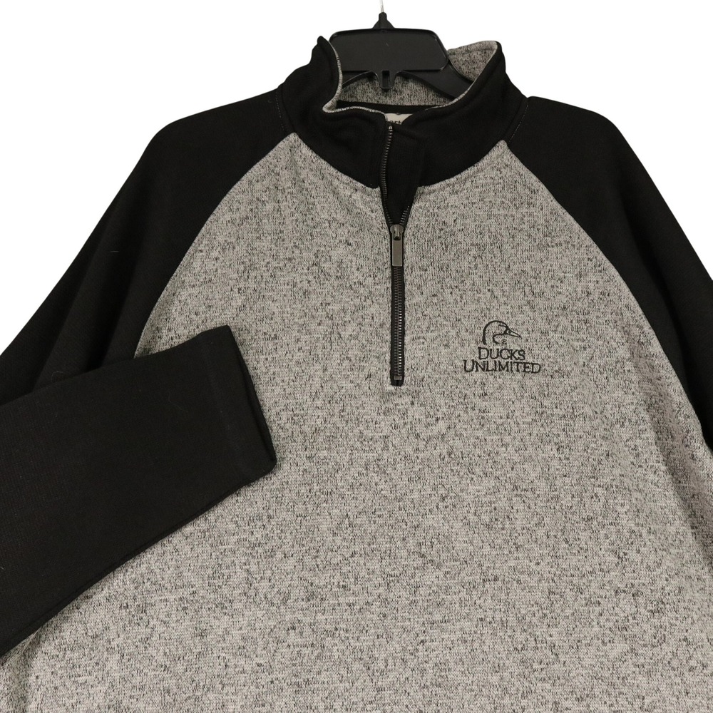 Ducks Unlimited Artisans Quarter Zip Fleece Pullover Mens XL Raglan Sweater